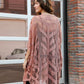 Embroidered Mesh Leaf Kimono