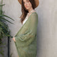 Knit Netted Cardigan Ponchos Moss