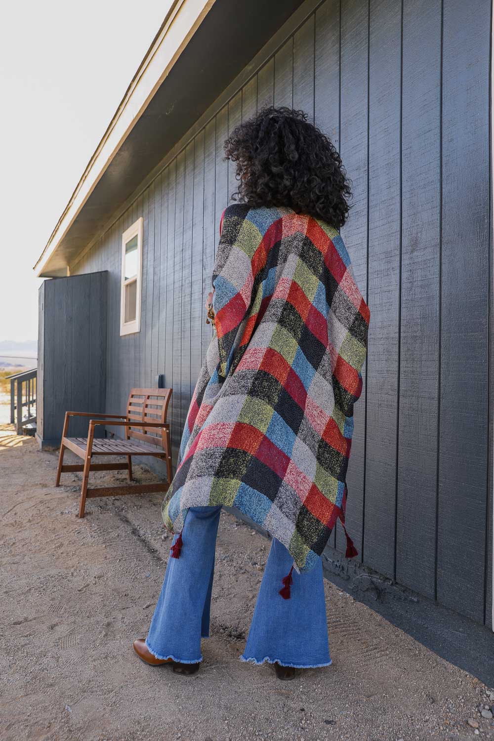 Multi-color Buffalo Checkered Kimono