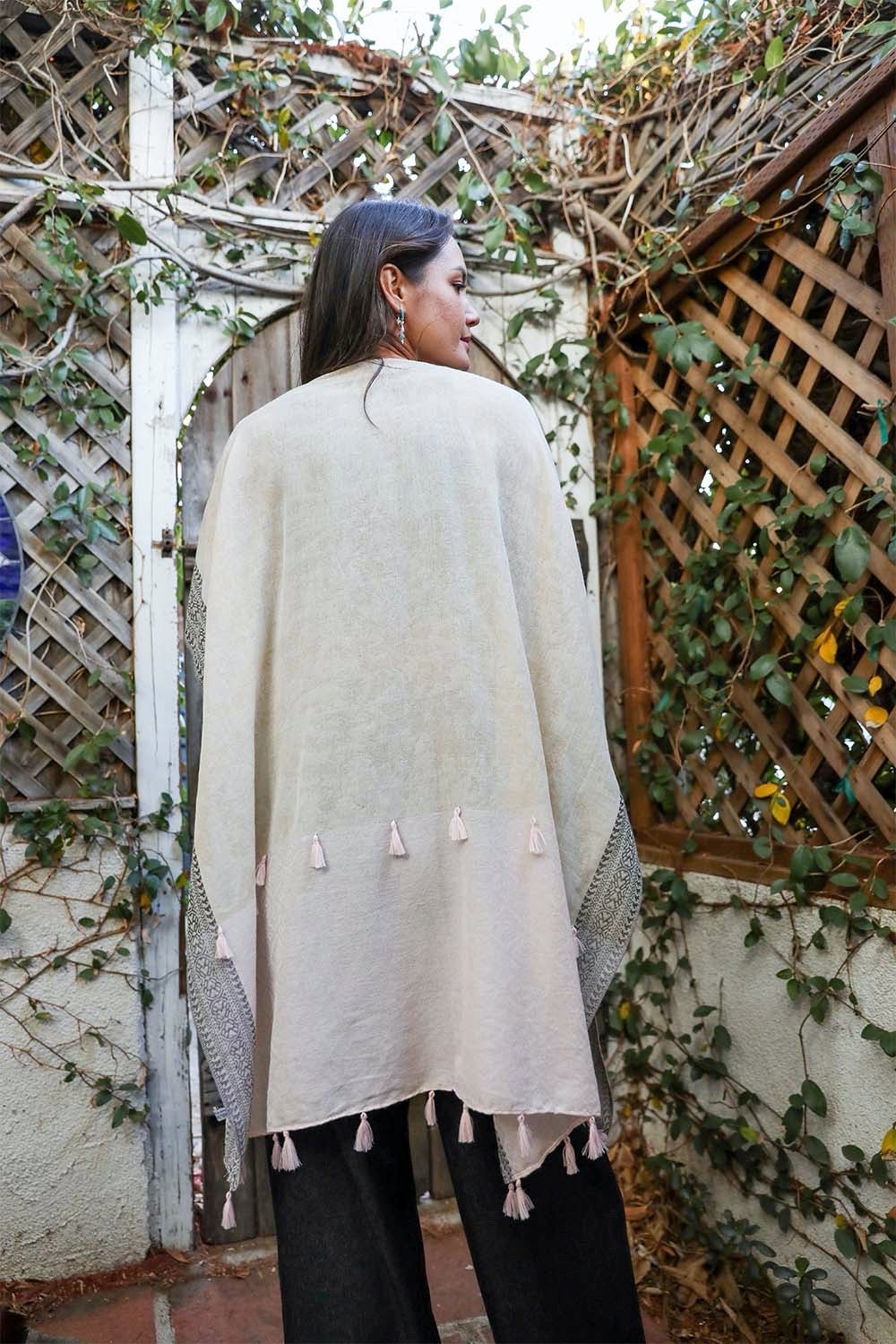 Persian Style Two Tone Tassel Kimono