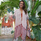 Persian Style Two Tone Tassel Kimono One Size / Rose